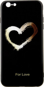 - Toto Glass Fashionable Case Apple iPhone 6 Plus/6S Plus Heart on Black