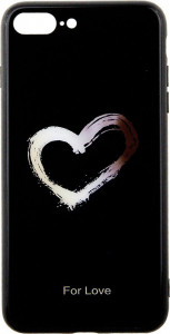 - Toto Glass Fashionable Case Apple iPhone 7 Plus/8 Plus Heart on Black