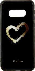 - Toto Glass Fashionable Case Samsung Galaxy S10e Heart on Black