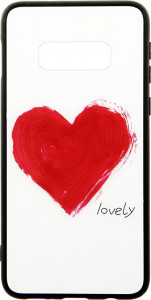 - Toto Glass Fashionable Case Samsung Galaxy S10e Red Heart on White