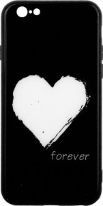 - Toto Glass Fashionable Case Apple iPhone 6/6S White Heart on Black