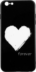 - Toto Glass Fashionable Case Apple iPhone 6 Plus/6S Plus White Heart on Black