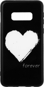 - Toto Glass Fashionable Case Samsung Galaxy S10e White Heart on Black