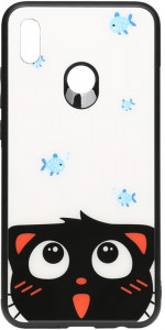 - Toto Cartoon Print Glass Case Huawei P Smart Z Cat and fish