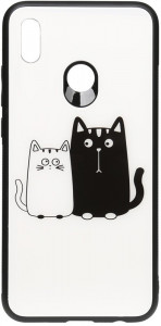 - Toto Cartoon Print Glass Case Huawei P Smart Z Cats White/Black