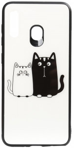 - Toto Cartoon Print Glass Case Huawei Y7 2019 Cats White/Black