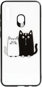 - Toto Cartoon Print Glass Case Samsung Galaxy A20/A30 Cats White/Black