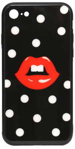 - Toto Cartoon Print Glass Case Apple iPhone 7/8 Red Lips