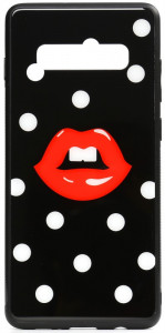 - Toto Cartoon Print Glass Case Samsung Galaxy S10e Red Lips