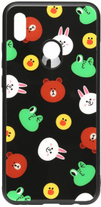 - Toto Cartoon Print Glass Case Huawei P Smart Z Line friends Black