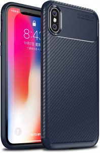 - Toto TPU Carbon Fiber 1,5mm Case Apple iPhone X/XS Dark Blue