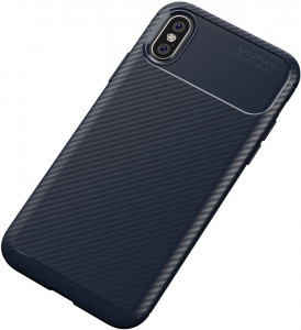 - Toto TPU Carbon Fiber 1,5mm Case Apple iPhone X/XS Dark Blue 4