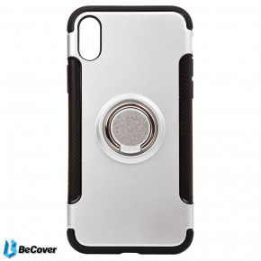 Magnetic Ring Stand BeCover  Apple iPhone X/XS Silver (701785)