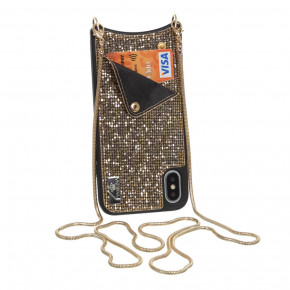  Glitter Wallet Becover  Apple iPhone X/Xs Gold (703618)