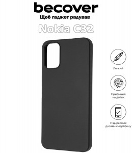   BeCover Nokia C32 Black (709622)