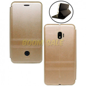  iMax Leather Book Case  Samsung J4 2018(J400) Gold