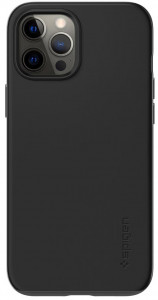  Spigen iPhone 12 Pro Max Case Thin Fit, Black (ACS01612)