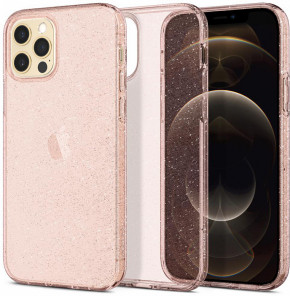  Spigen iPhone 12 / 12 Pro Liquid Crystal Glitter, Rose Quartz (ACS01699) 9