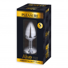      Alive Mini Metal Butt Plug Black S 3