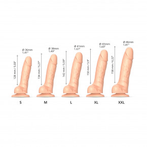   Strap-On-Me Sliding Skin Realistic Dildo Vanille - S,    5