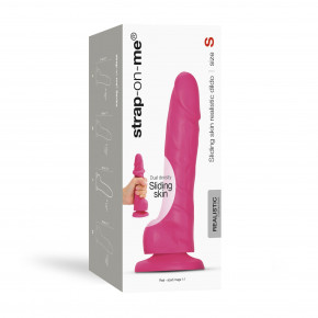   Strap-On-Me Sliding Skin Realistic Dildo Fuchsia - S,    8