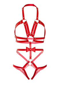 -   Leg Avenue Studded O-ring harness teddy Red S 6