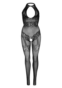  Leg Avenue Rhinestone Lace and Net Bodystocking Black one size 4