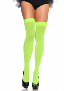 ٳ   Leg Avenue Nylon Thigh Highs Neon Green one size