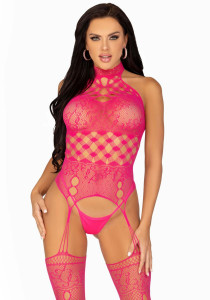      Leg Avenue High neck lace bodystocking One size