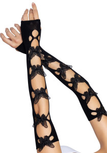 ̳ Leg Avenue Butterfly applique arm warmers Black, 