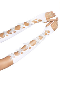 ̳ Leg Avenue Butterfly applique arm warmers White, 