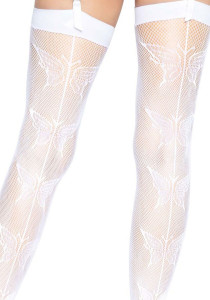 -    Leg Avenue Butterfly back seam thigh highs One size White 4