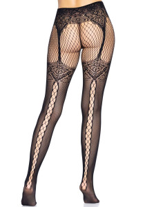  Leg Avenue Fishnet tights with back seam  , ,  Black One size 6