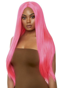  Leg Avenue 33? Long straight center part wig neon pink