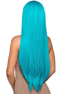  Leg Avenue 33? Long straight center part wig turquoise 4