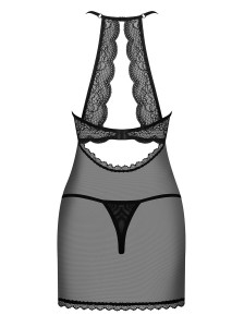      Obsessive Pearlove chemise &;amp; thong black S/M 4