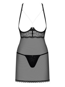      Obsessive Pearlove chemise &;amp; thong black S/M 5