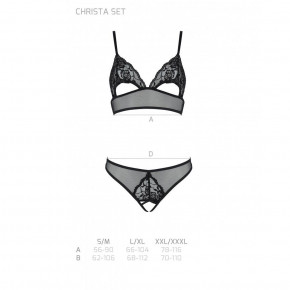 :        Passion Christa Set with Open Bra black L/XL 6