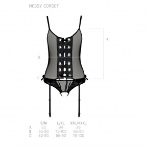    Passion NESSY CORSET black S/M 6