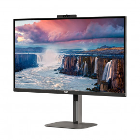   TFT 27 AOC Q27V5CW/BK,QHD, IPS,75, 1 , HDMI, DP, USB-C, USB-hub, HAS, Pivot, webcam, (Q27V5CW/BK) 4