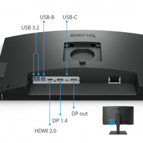  TFT 25 BenQ PD2506Q, QHD, IPS, 100% sRGB, HDMI, DP, DP-out, USB-, USB-hub, Pivot, ., -. (9H.LLDLB.QBE) 12