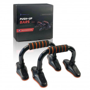      4yourhealth 1054 Push-Up Bars Premium Stell Black