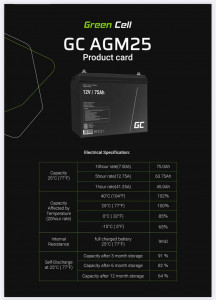    Green Cell AGM 12V/75 h 3