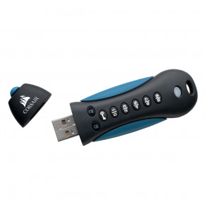  USB 3.0 16GB Corsair Flash Padlock Keypad Secure 256-bit Black/Blue (CMFSL3X2A-128GB) 4