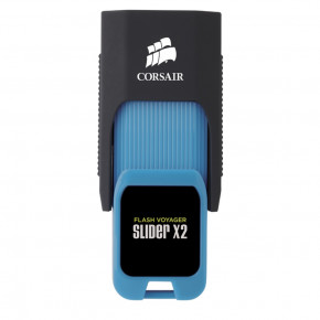  USB 3.0 128GB Corsair Flash Voyager Slider X2 Capless R200/W90MB/s Blue (CMFSL3X2A-128GB) 3