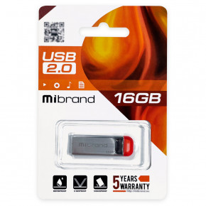 - Mibrand USB2.0 16GB Silver-Red (MI2.0/FA16U7R)