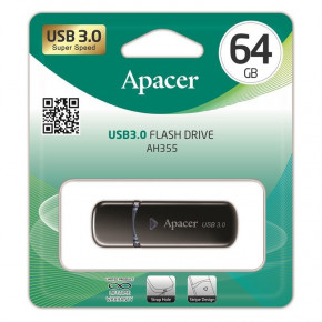  USB 3.0 64GB Apacer AH355 Black (AP64GAH355B-1) 4