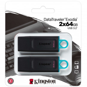  Kingston 64GB USB 3.2 Gen1 DataTraveler Exodia 2 Pack, Black/Teal,  Retail (DTX/64GB-2P#) 6