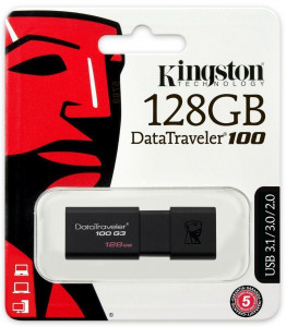 USB Flash Kingston DataTraveler 100 G3 USB 3.0 128Gb Black #I/S 4