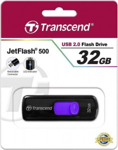 USB Flash Transcend JetFlash 500 32Gb Black #I/S 4